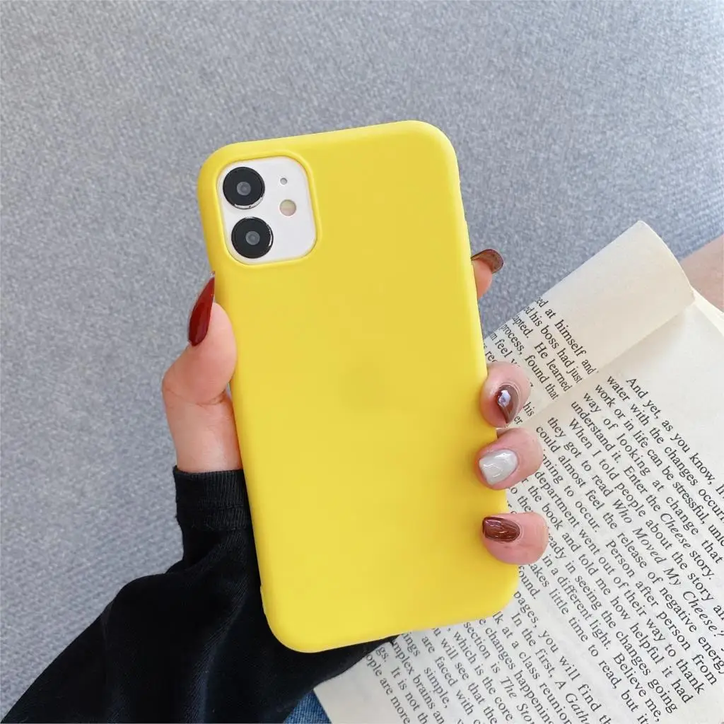 Candy Farbe Silikon Telefon Fall Für iphone 13 14 Pro Max Funda Für iphone 11 12 Pro max 13 mini 14 Plus Matte Zurück Abdeckung Coque – Detail 9