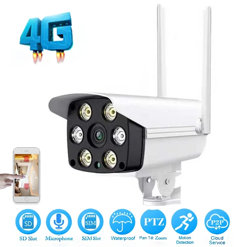 

HD 1080P Bullet IP Camera Wireless GSM 4G SIM Card Wifi Outdoor Waterproof cctv Cameras IR Night Vision P2P Industrial