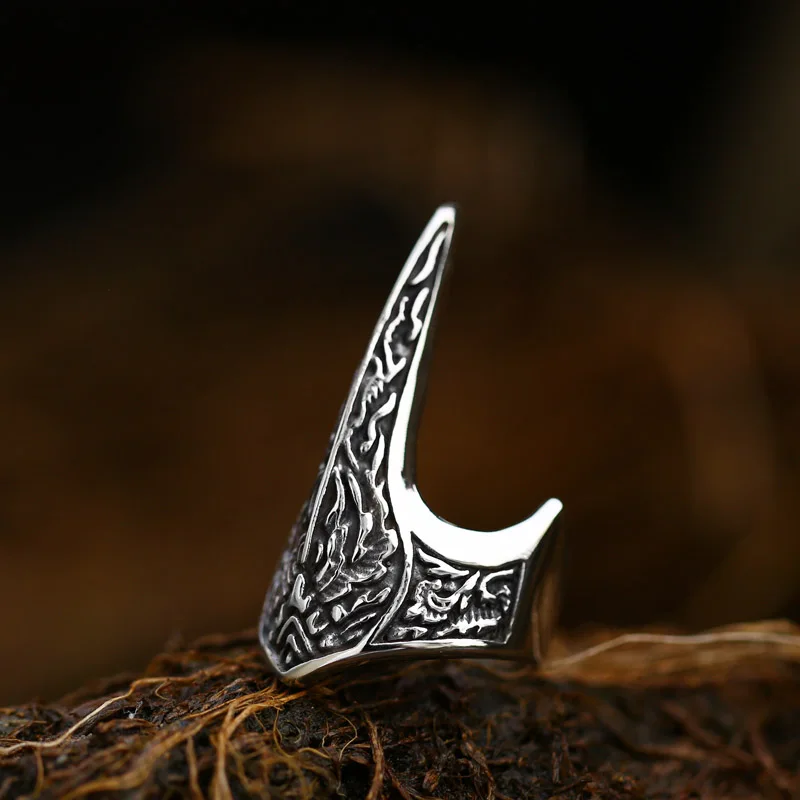 BEIER Stainless steel Thor Hammer Viking Amulet Viking Raven Ring Scandinavian Jewelry man Ring BR8-296