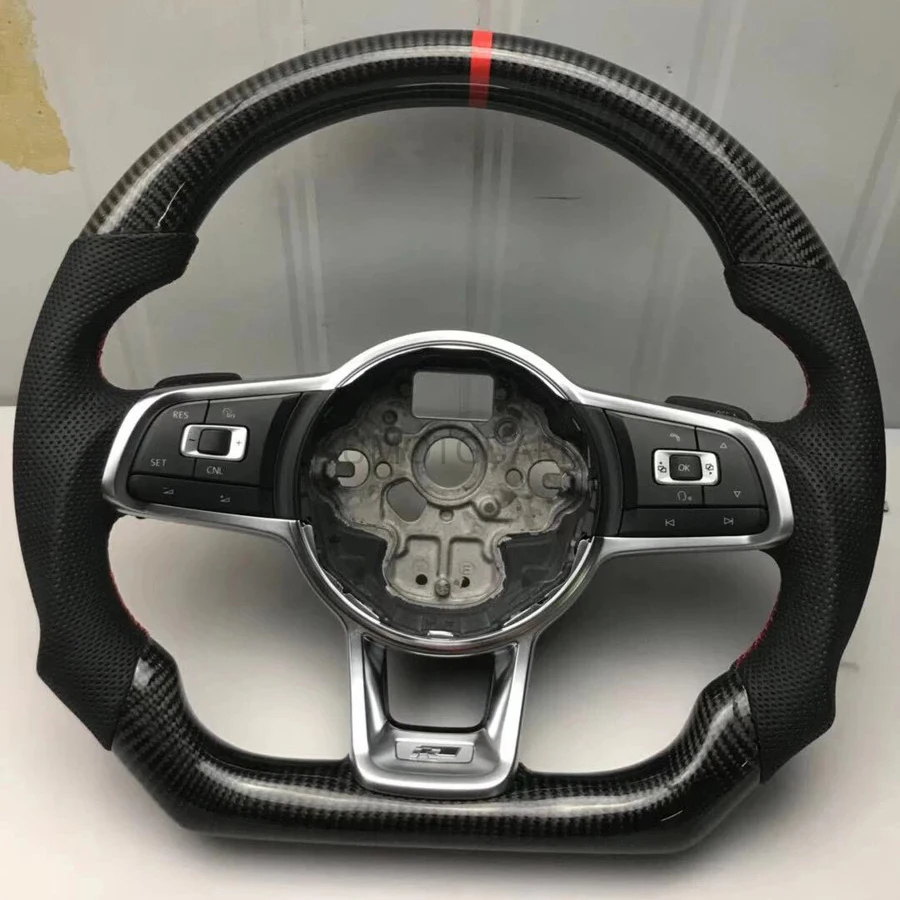 

Carbon Fiber Steering Wheel For FIT VW Golf 7 GTI Golf R MK7 Jetta Passat Polo GTI Scirocco 2014-2018 Replacement