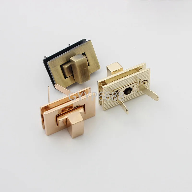 Cerradura cuadrada decorativa para bolsos, accesorios de hardware, giro de cuero, bricolaje, 30 juegos, alta calidad, Envío Gratis, 1 Juego