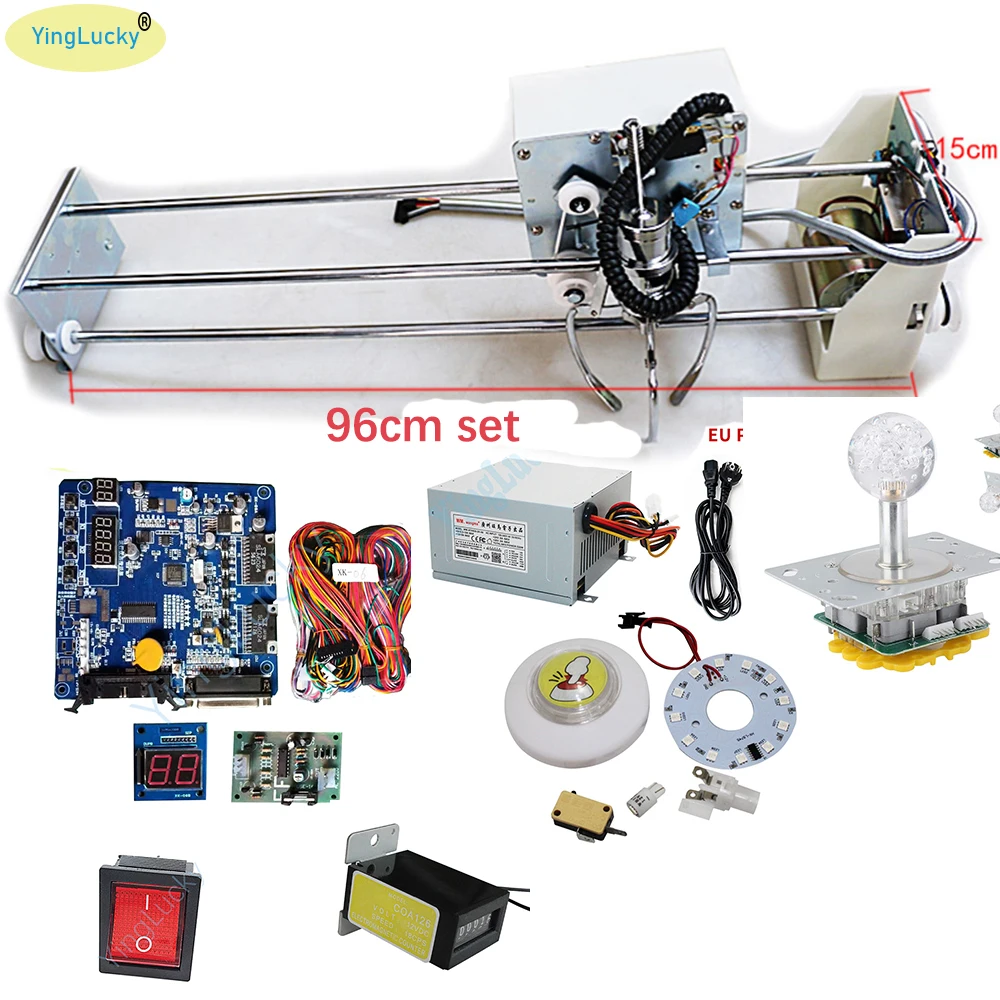 1 zestaw zręcznościowa pazur gra automat sprzedający zestaw DIY dźwig zabawkowy zestaw maszyn 71 Gantry z planszą gry przyciski joysticka zasilacz LED