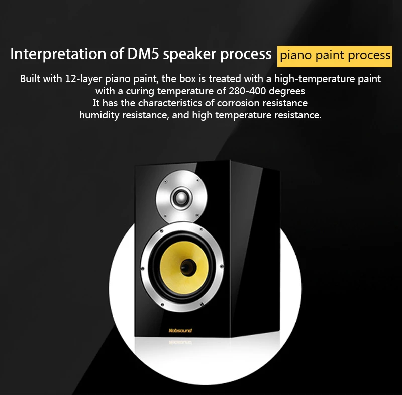 KYYSLB 120W 4 Ohm DM5 Wooden Amplifier Speaker Bullet Bass Bookshelf Speaker Preposition Monitor HIFI Passive Fever Speaker