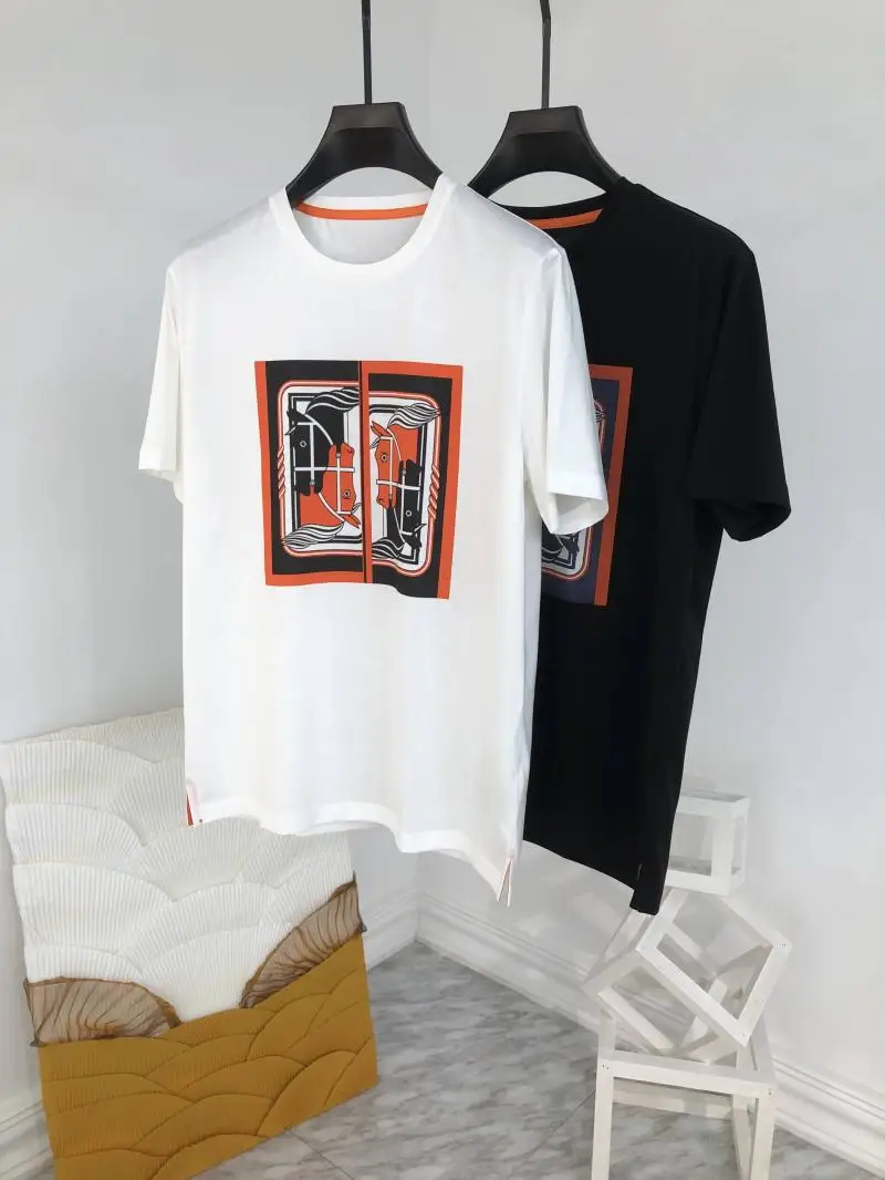 Summer New Designer Men/Women High Quality Ice Cotton White/Black T-shirts C382