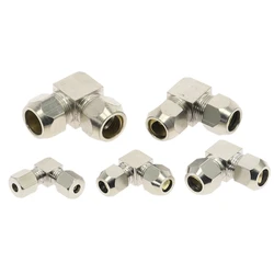 1pcs Brass Oil Pipe Fitting 4mm 6mm 8mm 10mm 12mm 14mm Pipe OD Elbow 90 Degrees Single Ferrule Tube Pipe Fittings Connector