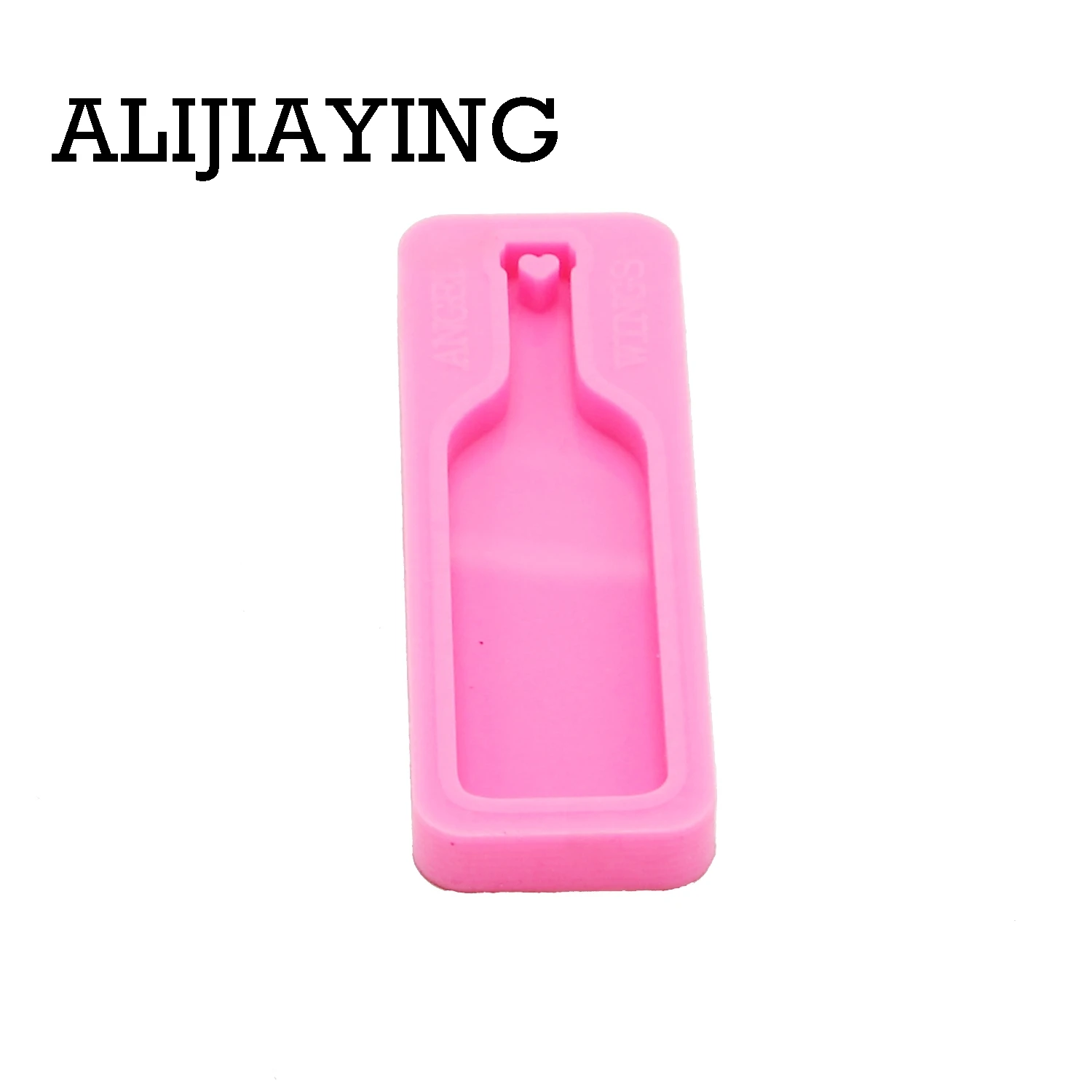 DY0191 Glitter Wine bottle shape mold silicone DIY bottle keychain parts molds craft keyring pendant jewelry keychains mould