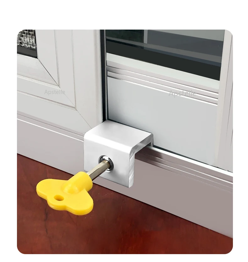 Window Security Key Lock Sliding Doors Windows Restrictor Child Safety Anti-theft Door Stopper Household Improvement Hardware