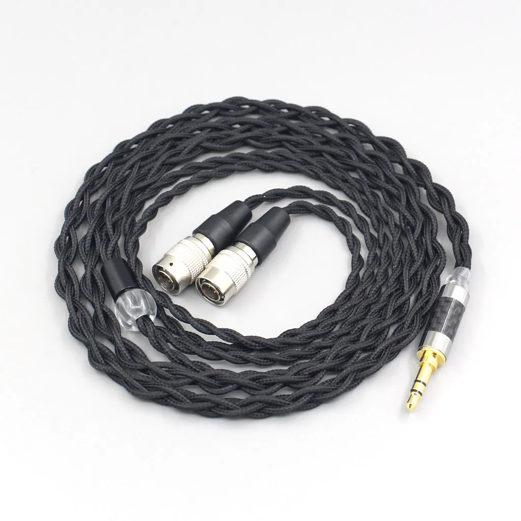 Pure 99% Silver Inside Headphone Nylon Cable For MrSpeakers Ether 2 system CX Noire RT Closed Back Planar Magnetic LN007449