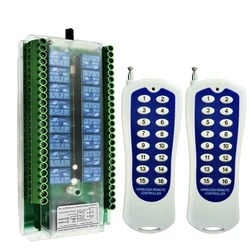 433MHZ RF Remote Control 16 Channel Wireless Switch For Light PCB Control Board with 12V Relays 16CH 12V/24V/36V/48V Relay Board