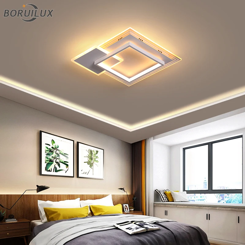 Acrylic Black White Dimmable New Modern LED Ceiling Lights Living Study Room Bedroom Corridor Aisle Indoor Lamps Home Lighting