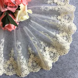 (4-5Yards/lot ) Beige Embroidery Lace Trim, DIY Handmade Lace Accessories Textile Fabric RS725