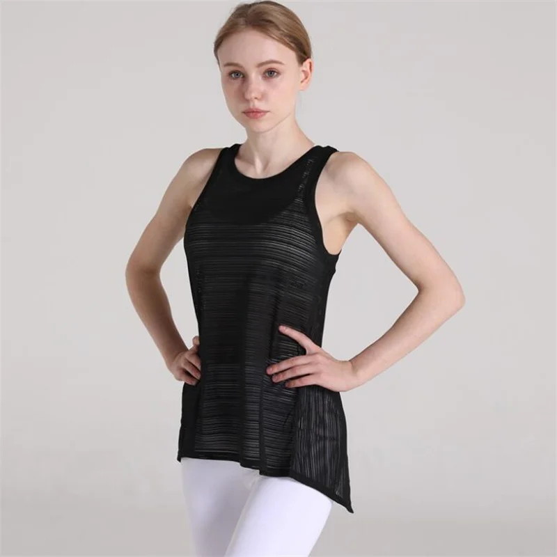 Ins New Quick Dry Mesh Yoga Fitness Blouse Loose Breathable RUNNING VEST Sleeveless T-Shirt Ultrathin Hollowed Cool Summer Top