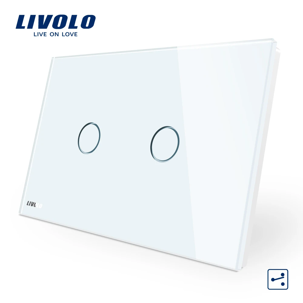 LIVOLO AU US C9 standard,Touch switch,cross switch,2-ways, Touch Screen Light Switch,White Crystal Glass Panel,different control
