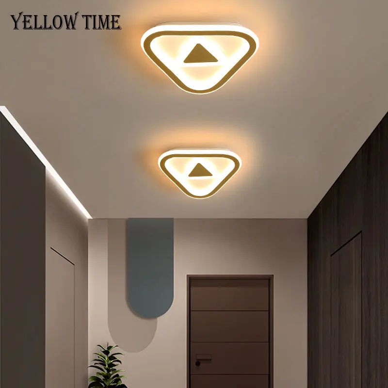 Triangle Modern Led Ceiling Lamp Small Aisle Corridor Light For Living room Bedroom Dining room Kitchen Gold&Black Ceiling Light