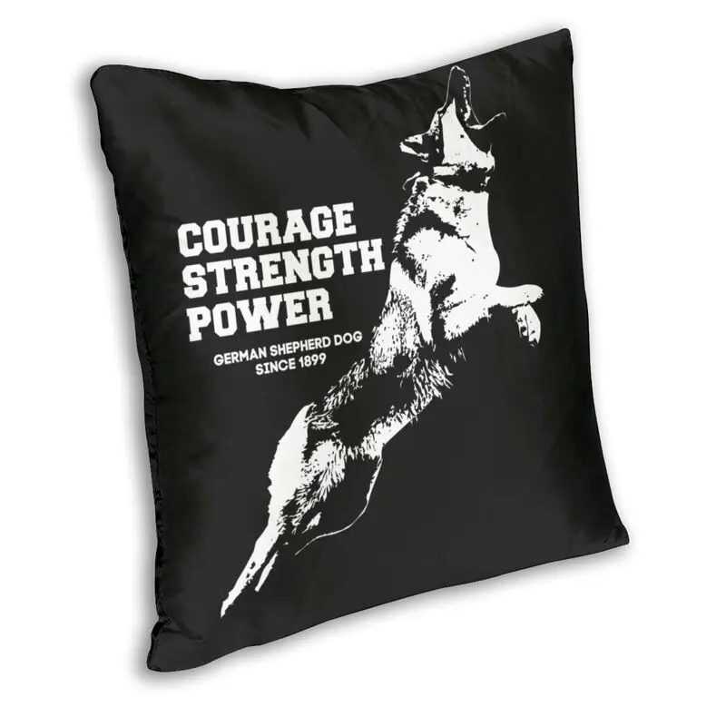 German Shepherd Courage Cushion Cover 40x40cm Home Decor Print Alsatian Wolf Dog Lover Throw Pillow Case for Sofa Double-sided