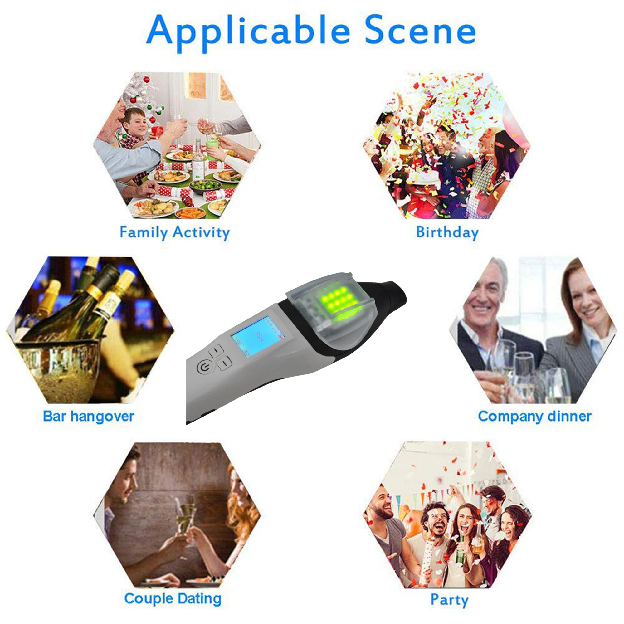 Politie-Grade Adem Alcohol Tester Rapid Quick Screening Test Professional Precieze