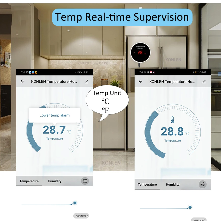 Tuya Smart Home WiFi Sensor de temperatura, 3m de fio, Termômetro Smartlife Digital, Sala, Água, Piscina, Termostato, Alarme, Remoto, Top