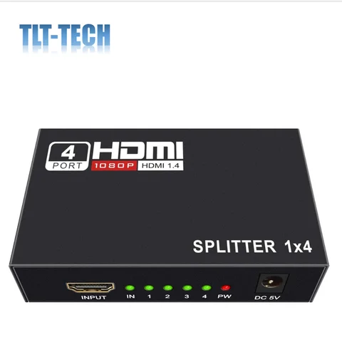 1x4 포트 HDMI 1.4 분배기 1 in 4 출력 전원 4K/2K 풀 울트라 HD 1080p 및 3D 지원