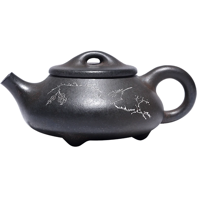 Yixing Guogong fan Yaping's hand-painted purple clay kiln changed into stone ladle Kungfu Teapot Set