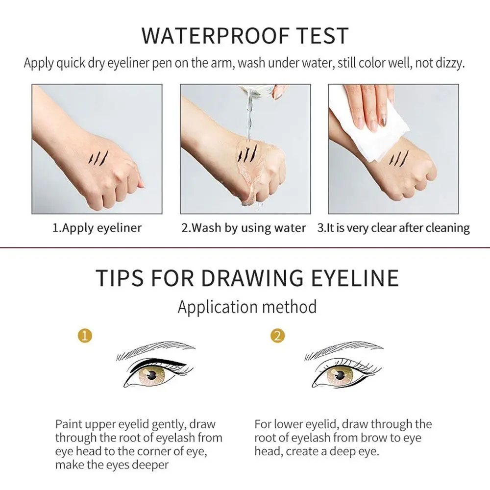 Maquillaje de ojos de secado rápido resistente al agua, herramientas cosméticas duraderas, pigmento delineador de ojos, lápiz líquido para sombra de ojos