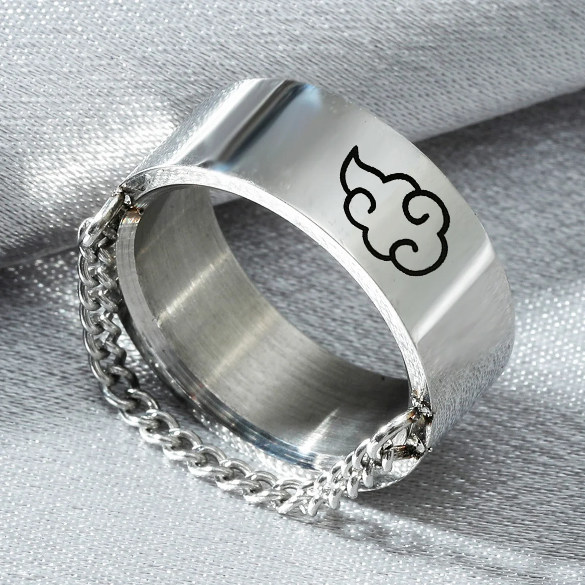 Anime Cosplay Cloud Rings Japanese Style Animation Cosplay Ring Stainless Steel Jewelry Titanium Steel Men's Rings