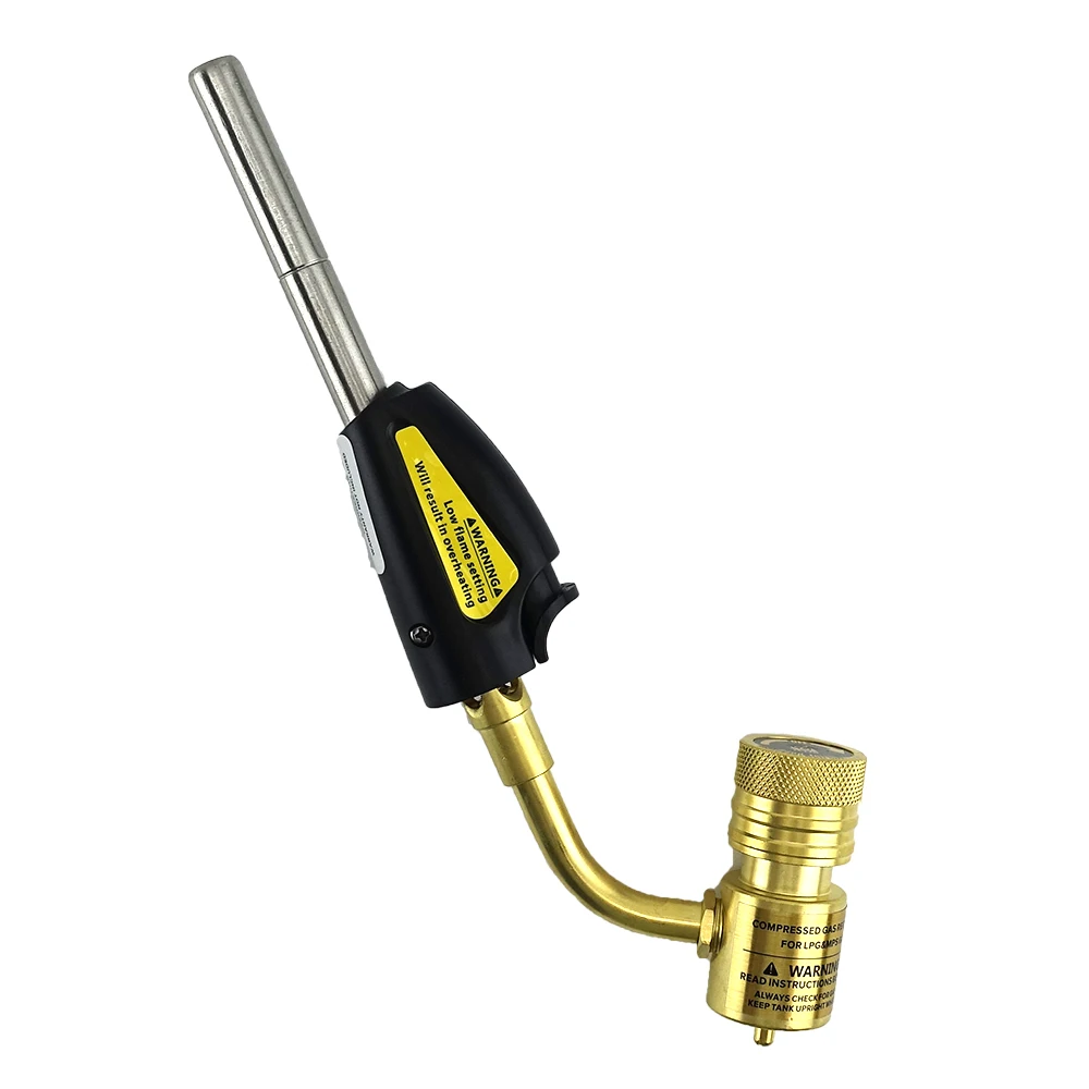 Mapp Gas Brazing Torch Piezo Ignition Trigger CGA600 Burner Heating Gun Propane Gas Plumbing Welding Blowtorch