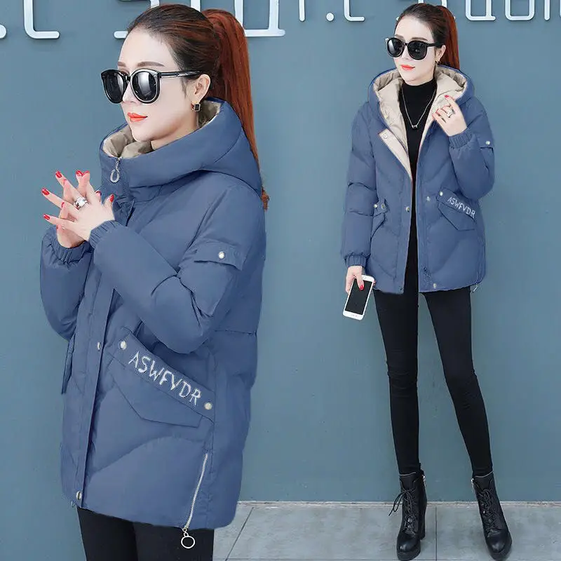 2022 New Winter Women Parkas Hooded Warm Thicken Coat Wadded Jacket Female Down Cotton-Padded Short Parka Gilrs jaqueta feminina