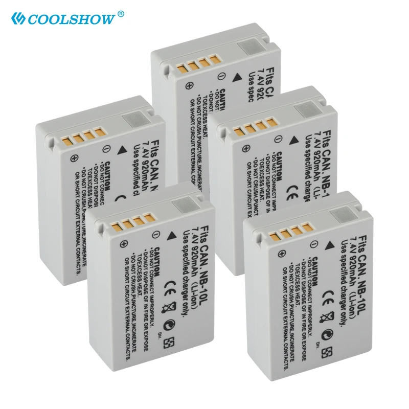 แบตเตอรี่กล้อง920MAh NB-10L NB 10L NB10L สำหรับ Canon SX50 HS SX50HS SX40 HS SX40HS G1 X G15 G16 SX60 HS G3X แบตเตอรี่