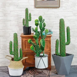 30-43cm Artificial Cactus Decor Tropical Plants Fake Succulent Plant Green Thorn Ball Desert Cactus Tree For Home Office Decor
