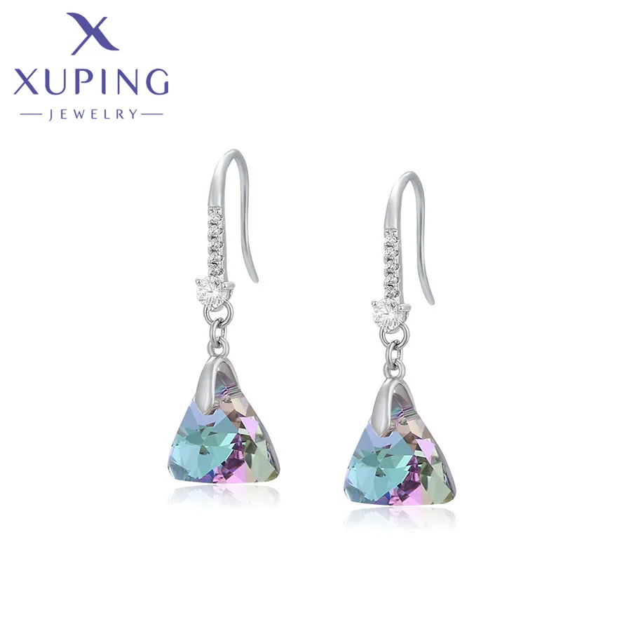 Xuping Jewelry Charm New Arrival Rhodium Color Crystals Earrings for Women Gift 10551355