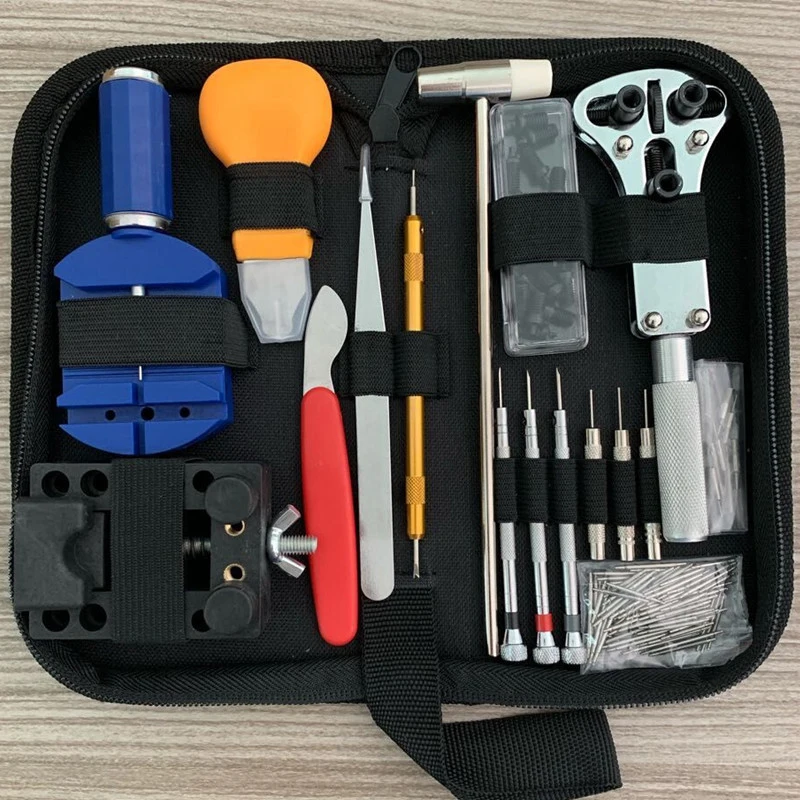 147pcs/lot Watch Repair Tools Kit Watchband Spring Bar Pin Adjust Watch Back Opener Watch Movement Screwdriver Tools Tools