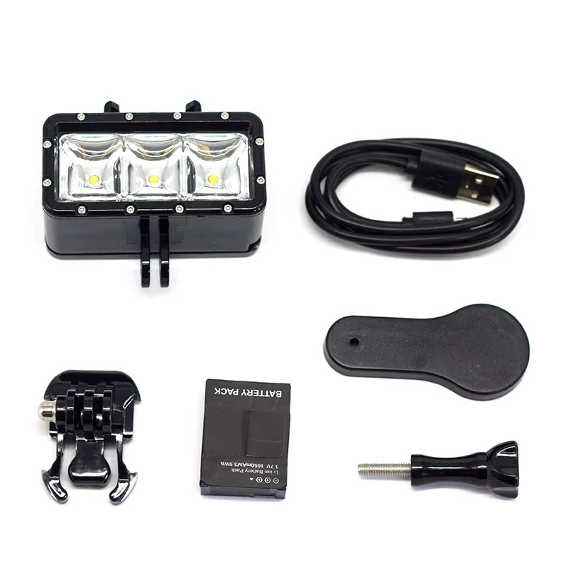 GloryStar latarka lampa podwodna nurkowanie wodoodporna lampa błyskowa LED do montażu wideo dla GoPro SJCAM SJ4000 H9 H9R xiaomi yi OSMO — zdjęcie 7