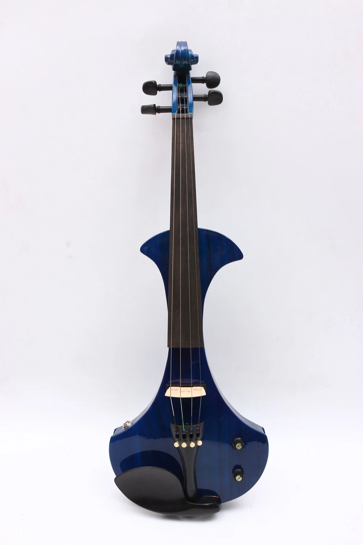 blue 4/4 Electric violin Passive Pickup White Violin Professional Sound Free Case Bow