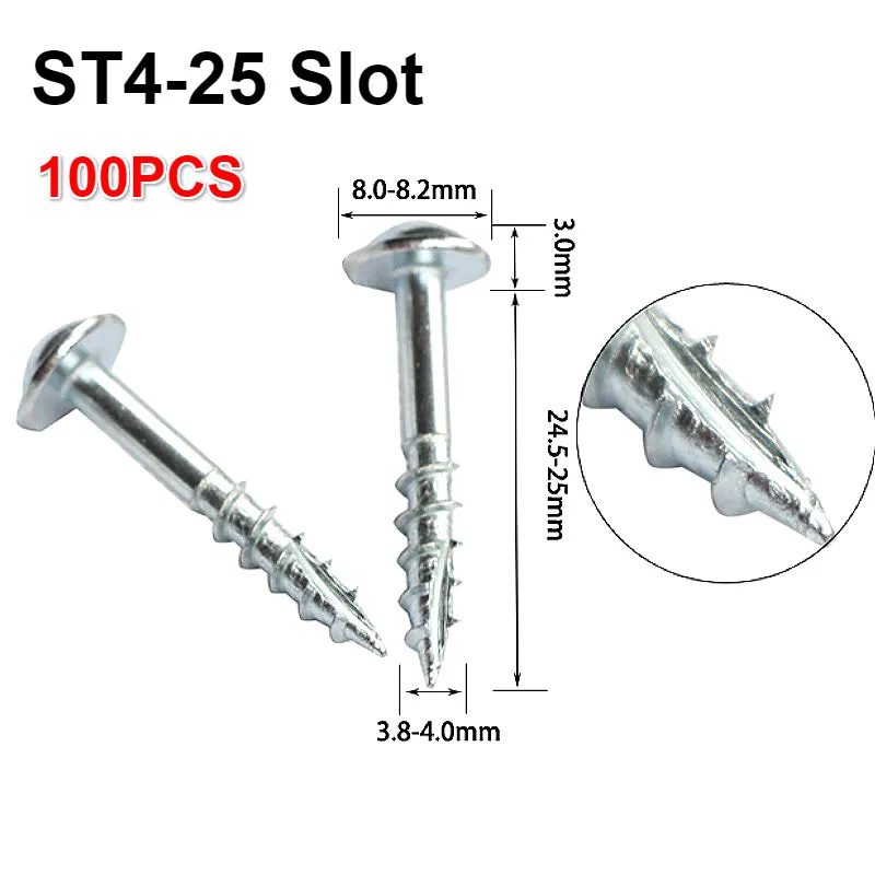 100 Uds carpintería antioxidante agujero oblicuo tornillos autorroscantes clavos galvanizados de alta resistencia para plantilla de agujero de bolsillo ST4-25 ST4-38