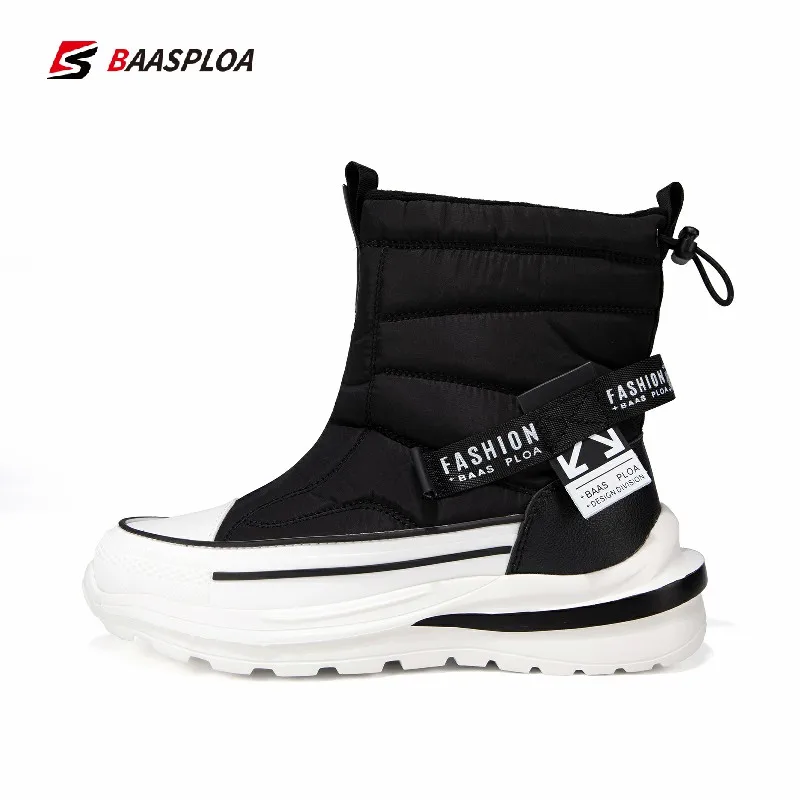 

Baasploa Women Winter Plush Warm Snow Boots Shoes Wear-Resistant Women Boots High Gang Thick-Soled Comfortable Ankle Botas Mujer