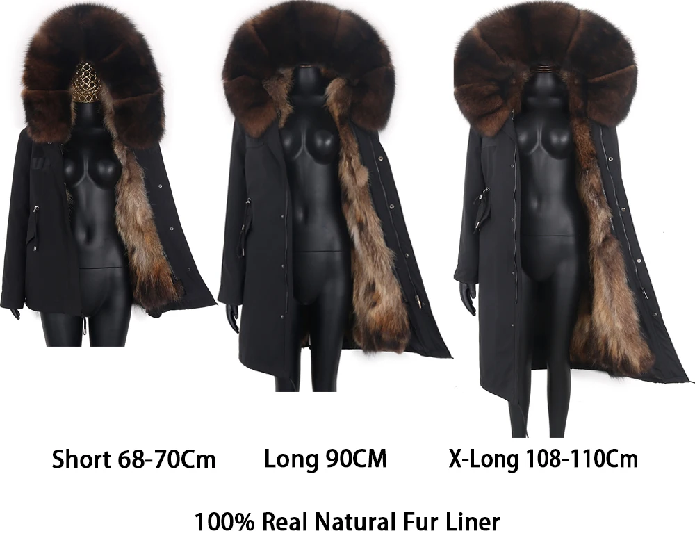 

7XL Winter Jacket Women Long Parka Real Fox Fur Collar Natural Raccoon Fur Liner Thick Warm Streetwear Parkas New Detachable