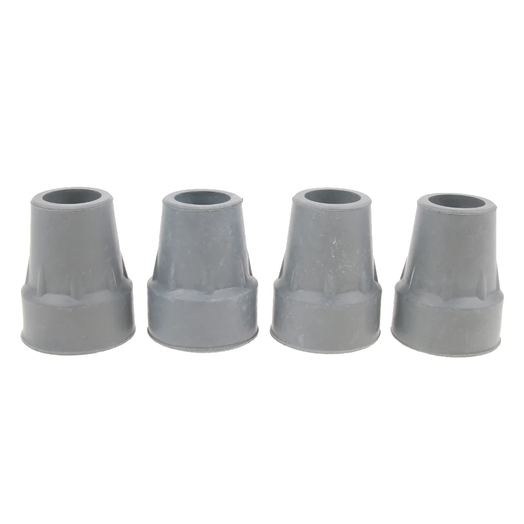 4 Pieces Cane Tips End, Rubber Crutch & Walker Tips & Leg Tips Caps Cover - Inner Diameter: 2.2 cm (0.86 inch) - Gray