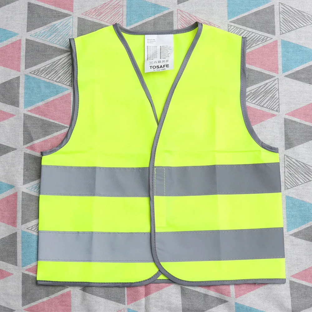 Kid Safety Vest Outdoor Night Reflective Waistcoat for Kid Child Boy Girl (Yellow Size)