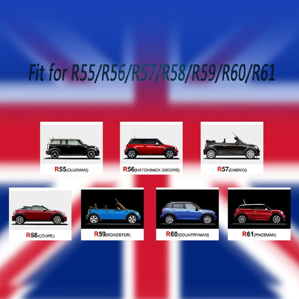 Union Jack Grey Car Interior Rear View Mirror Cover For MINI Cooper JCW S One R55 R56 R57 R58 R60 R61 Countryman  Accessories