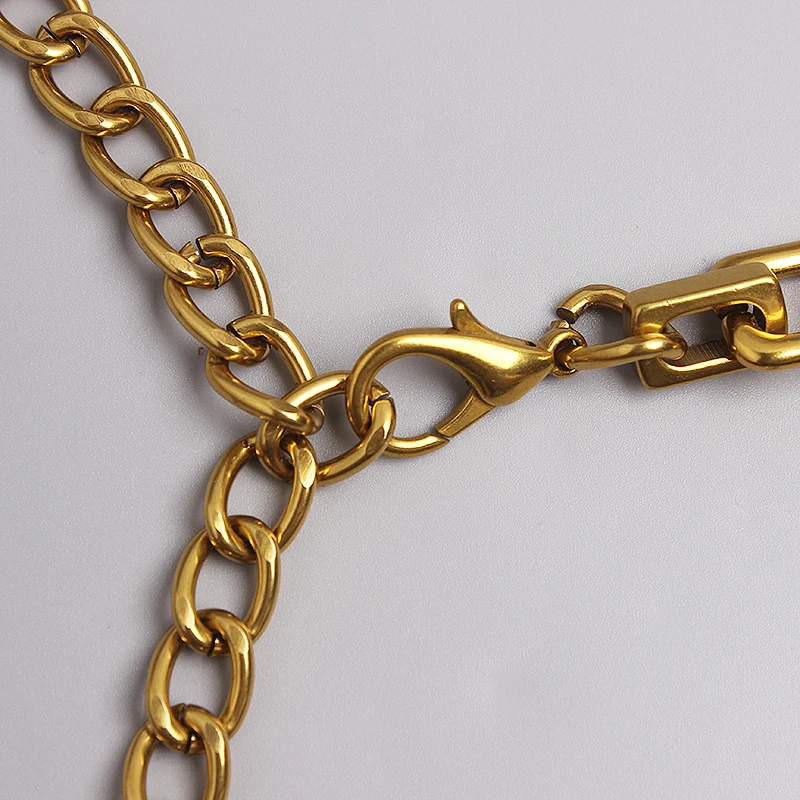 Vintage złota litera oświadczenie talia łańcuch stop metali luksusowe 2021 kobiet pas biodrowy Link Chain Dress Jean pas europejski Cinturon — zdjęcie 6