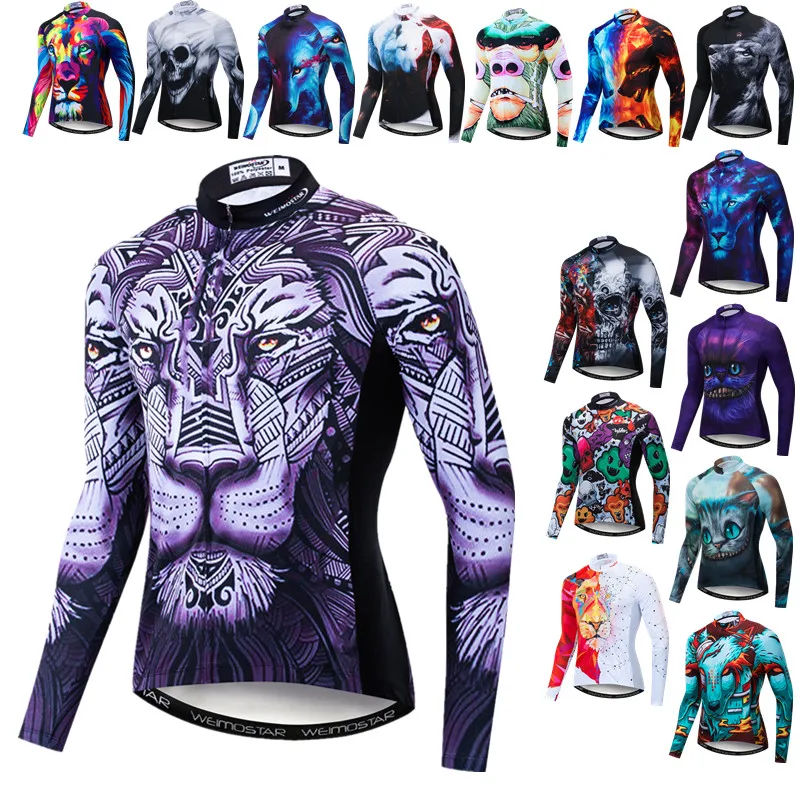 

Weimostar 2024 Autumn Cycling Jersey Long Sleeve Men Lion Cycling Clothing Tops Spring MTB Bike Jersey Road Bicycle Jackets