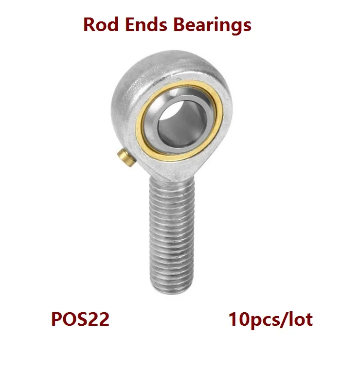 10pcs/lot POS22 and Oil nozzle 22mm Rod End Joint Bearing Left/Right Male Ball Joint Metric Threaded For rod