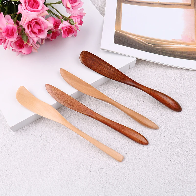 Hot Selling Wooden Mask Japan Butter Knife Marmalade Knife Dinner Knives Tabeware With Thick Handle Knife Style High Quality