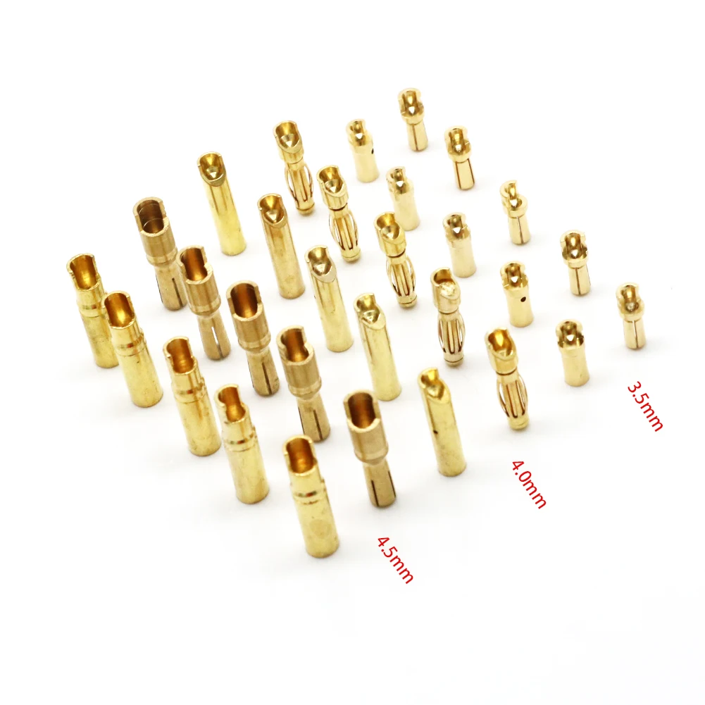 20pcs/lot 3.5MM 4.0mm 4.5MM Banana Plug Male & Female Cross the Slot For RC Multi Rc Model Parts (10 pair)