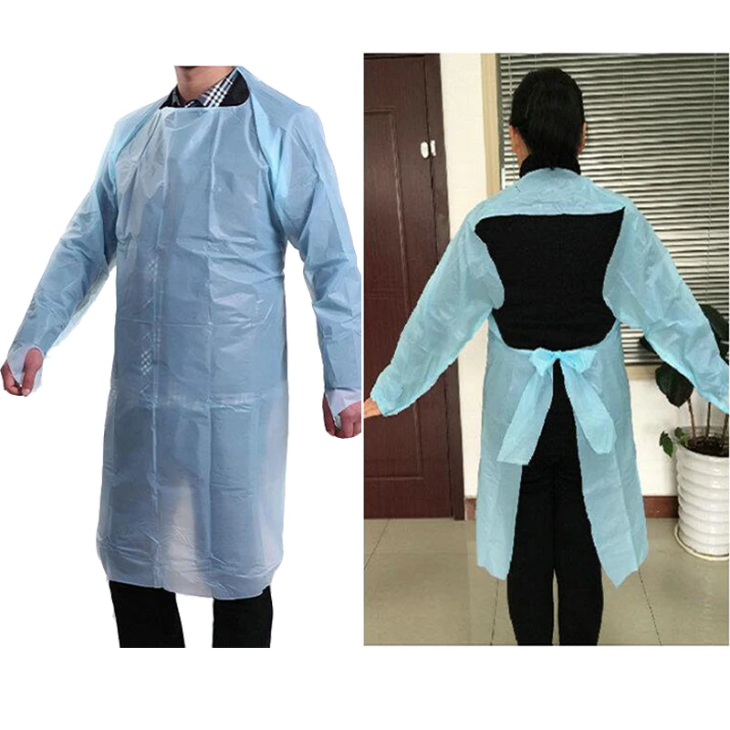 One-time thickening of a plastic Apron CPE protective clothing anti-wear one-piece dust isolation clothing embroidery beauty