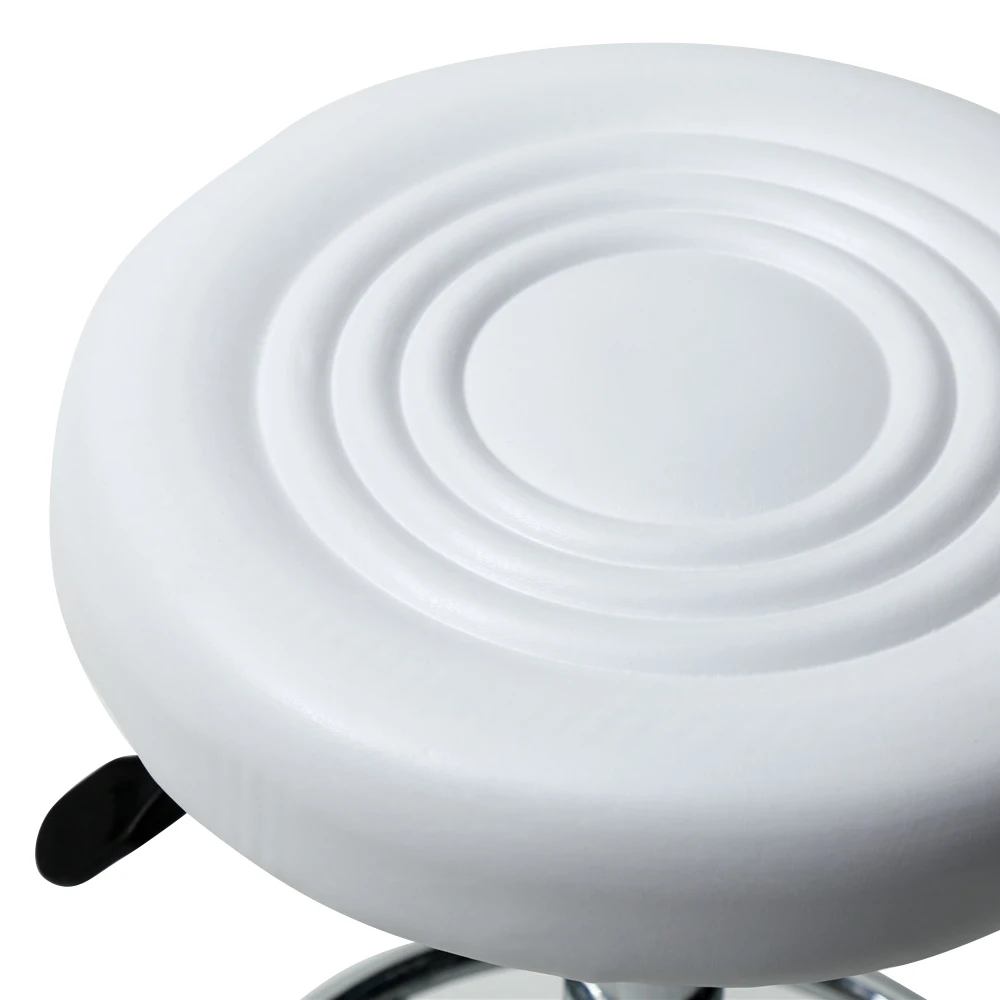 2Colors Adjustable Round Stool with Lines Rotation Bar Stool Black Leather Stool Height Adjustable Bar Chair Work Rotating Chair