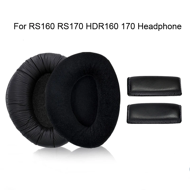 RS160 Earpads - 1 Pair Replacement Ear Pads Cushion for Sennheiser RS160 RS170 RS180 Headset Pillow Velet Wrinkled Leather