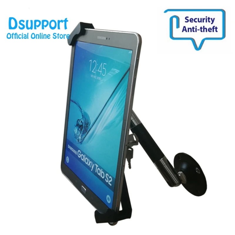 Tablet Stand Pemegang Dinding Mount Anti-Thief untuk 7-13 Inci Berbagai Ukuran Tablet Universal Tablet Berdiri dengan Kunci