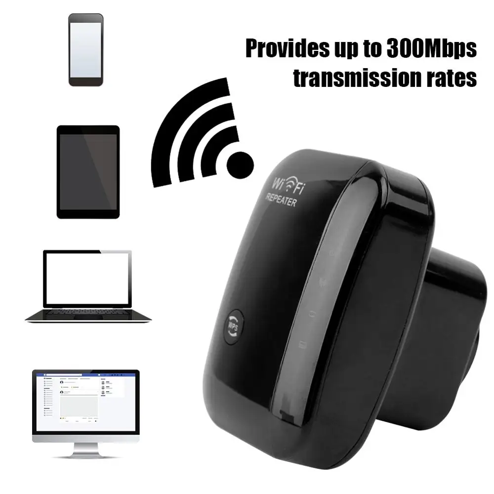 Repetidor extensor WiFi de 300Mbps, amplificador inalámbrico 802.11n g b, potenciador de rango de señal, punto de acceso WiFi para SOHO