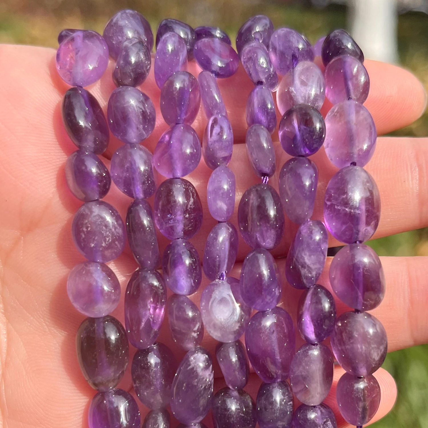 

Natural Stone Beads 8-10mm Irregular Amethyst Purple Crystal Loose Spacer Beads for Jewelry Making DIY Charm Bracelet Necklace